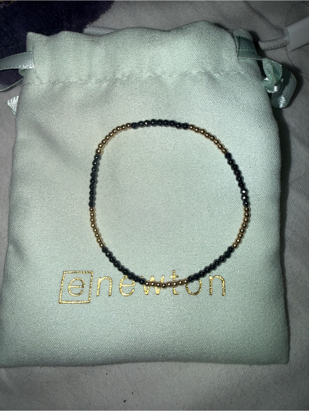 ENewton Beaded Bracelet - Black and Gold